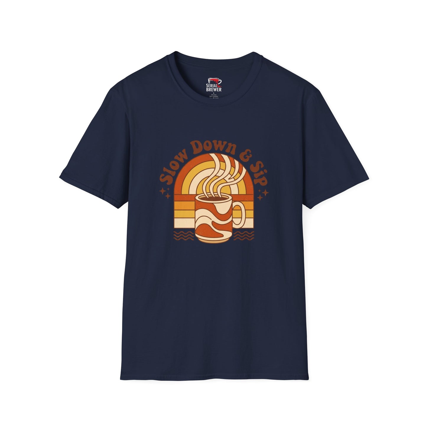 Slow Down & Sip Retro Coffee T‑Shirt