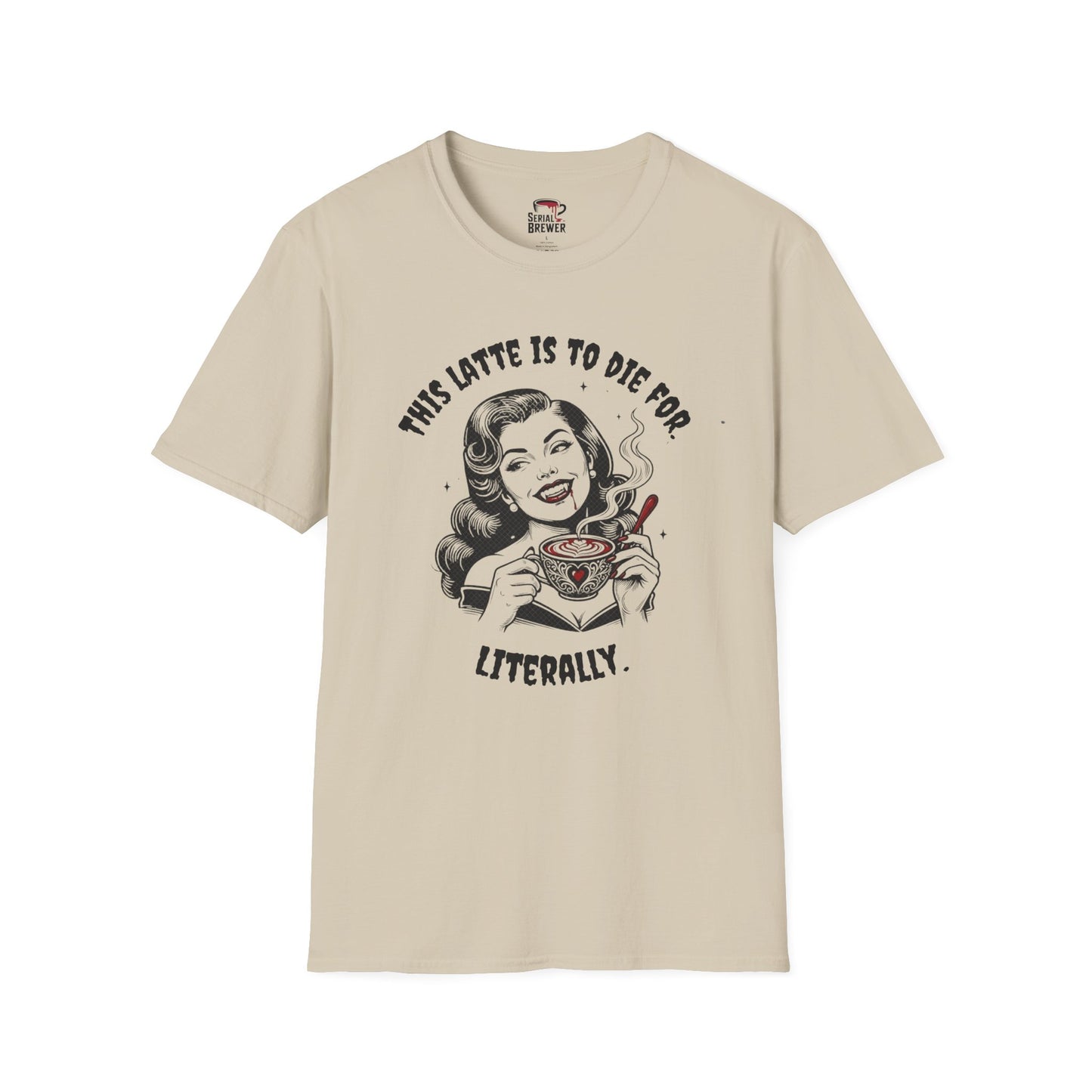 Latte Lover T-Shirt — "This Latte Is To Die For (Literally)" Vintage Coffee Tee