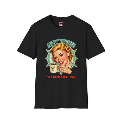 Retro 'I Drink Coffee' Graphic T-Shirt — Vintage Coffee Lover Tee
