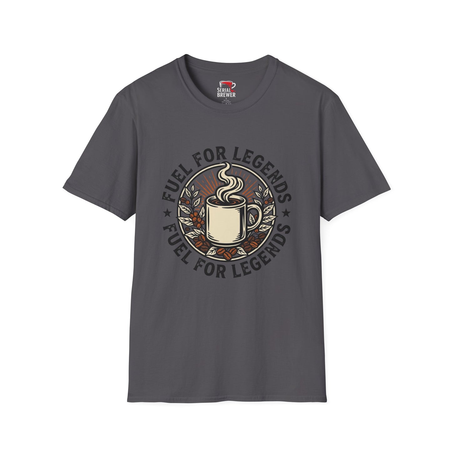 Coffee T-Shirt — "Fuel for Legends" Vintage Coffee Mug Tee