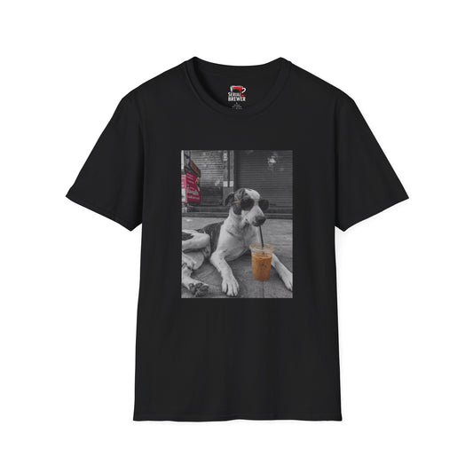 Black Tee — Retro Cool Dog Photo T-Shirt