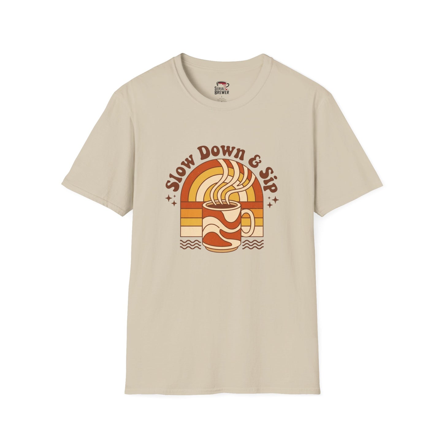 Slow Down & Sip Retro Coffee T‑Shirt