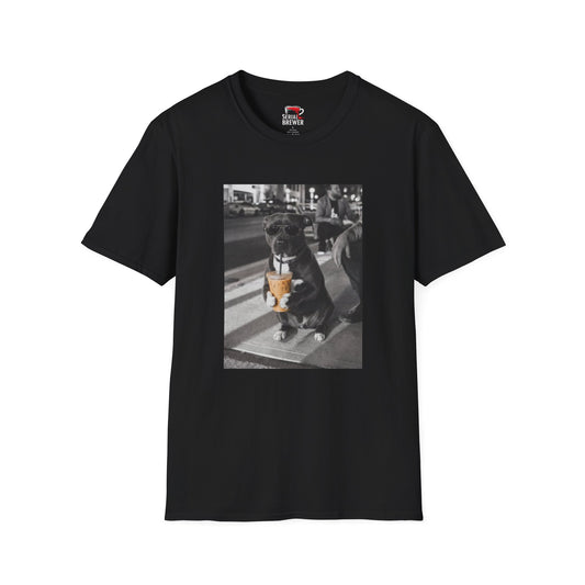 Black Tee — Retro Cool Dog Photo T-Shirt