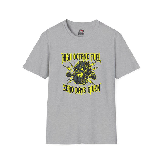 High Octane Fuel T-Shirt — 'Zero Days Given' Heavy Metal Graphic Tee