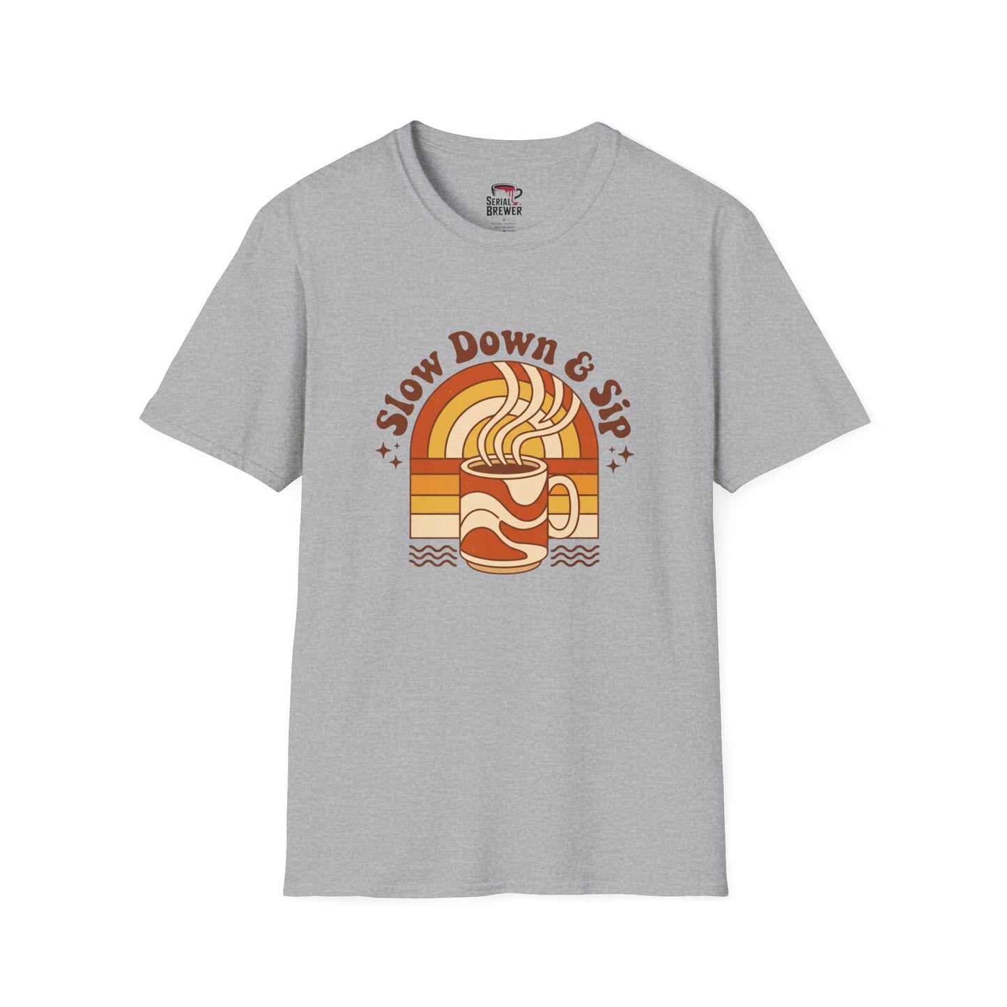 Slow Down & Sip Retro Coffee T‑Shirt
