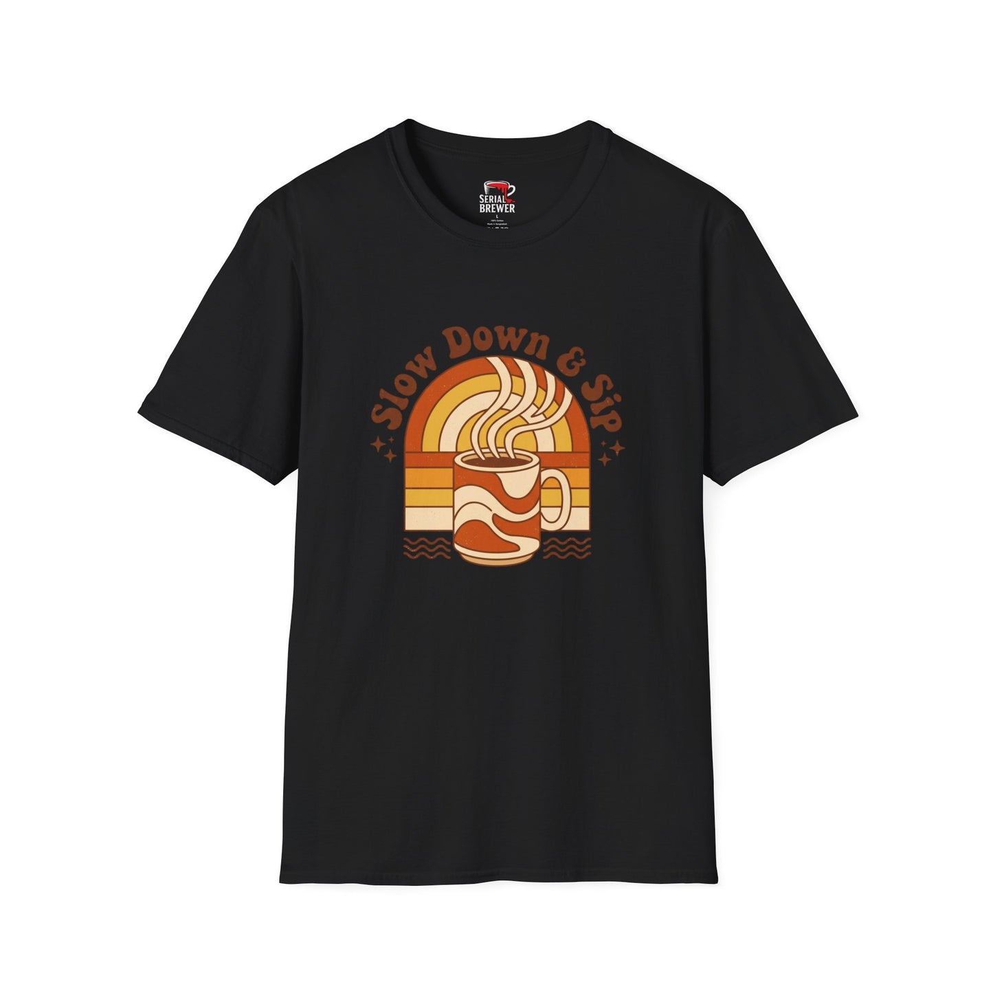Slow Down & Sip Retro Coffee T‑Shirt