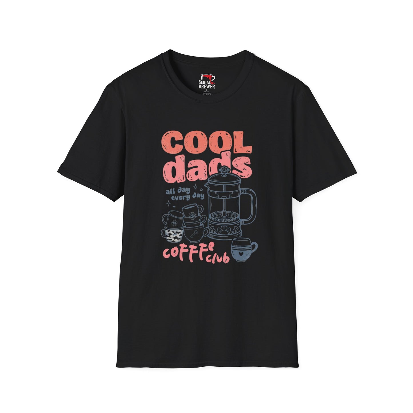 Cool Dads Coffee Club T-Shirt — "Cool Dads All Day Every Day" Retro Coffee Tee