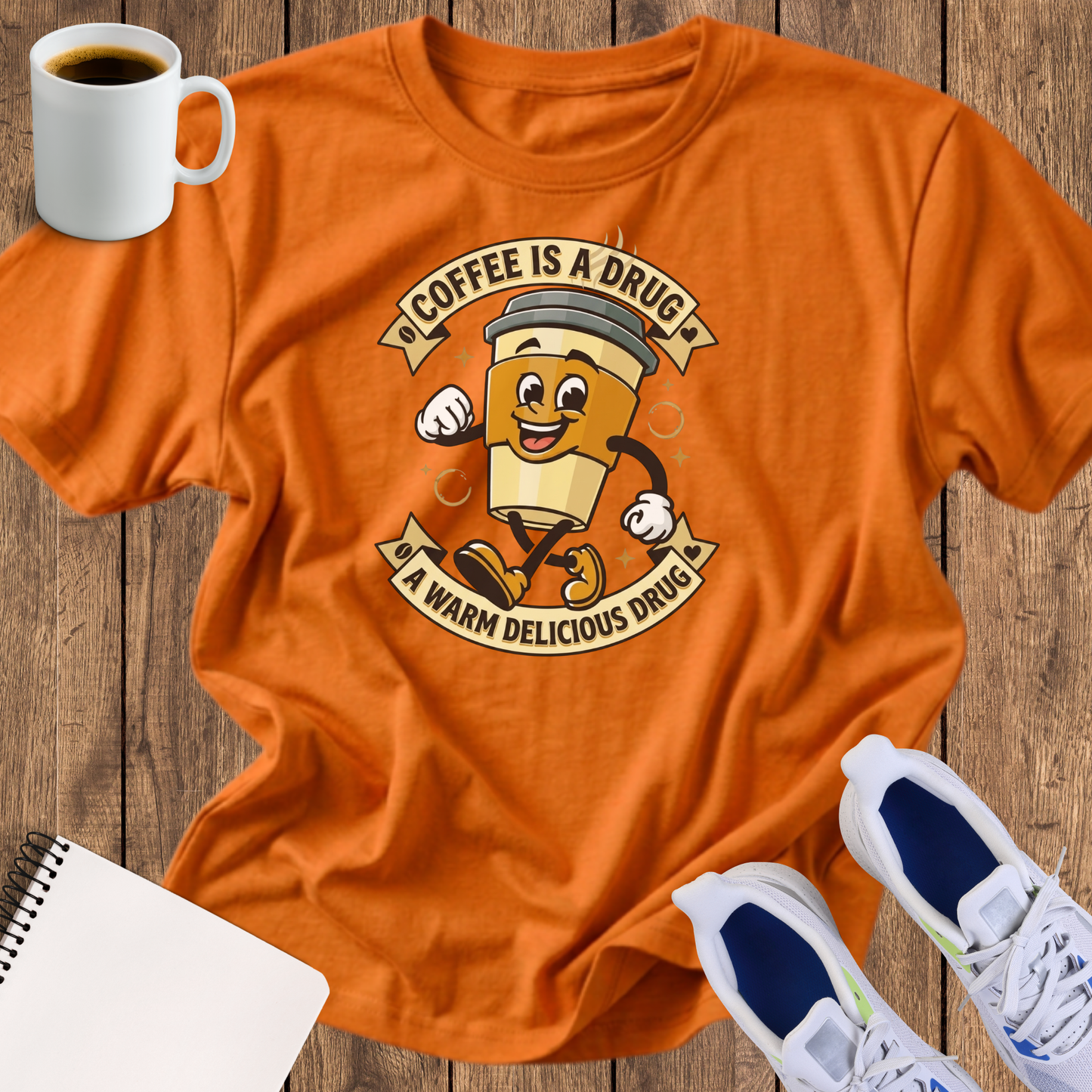 Coffee Is a Drug T‑Shirt — Funny Retro Coffee Cup Tee for Coffee Lovers