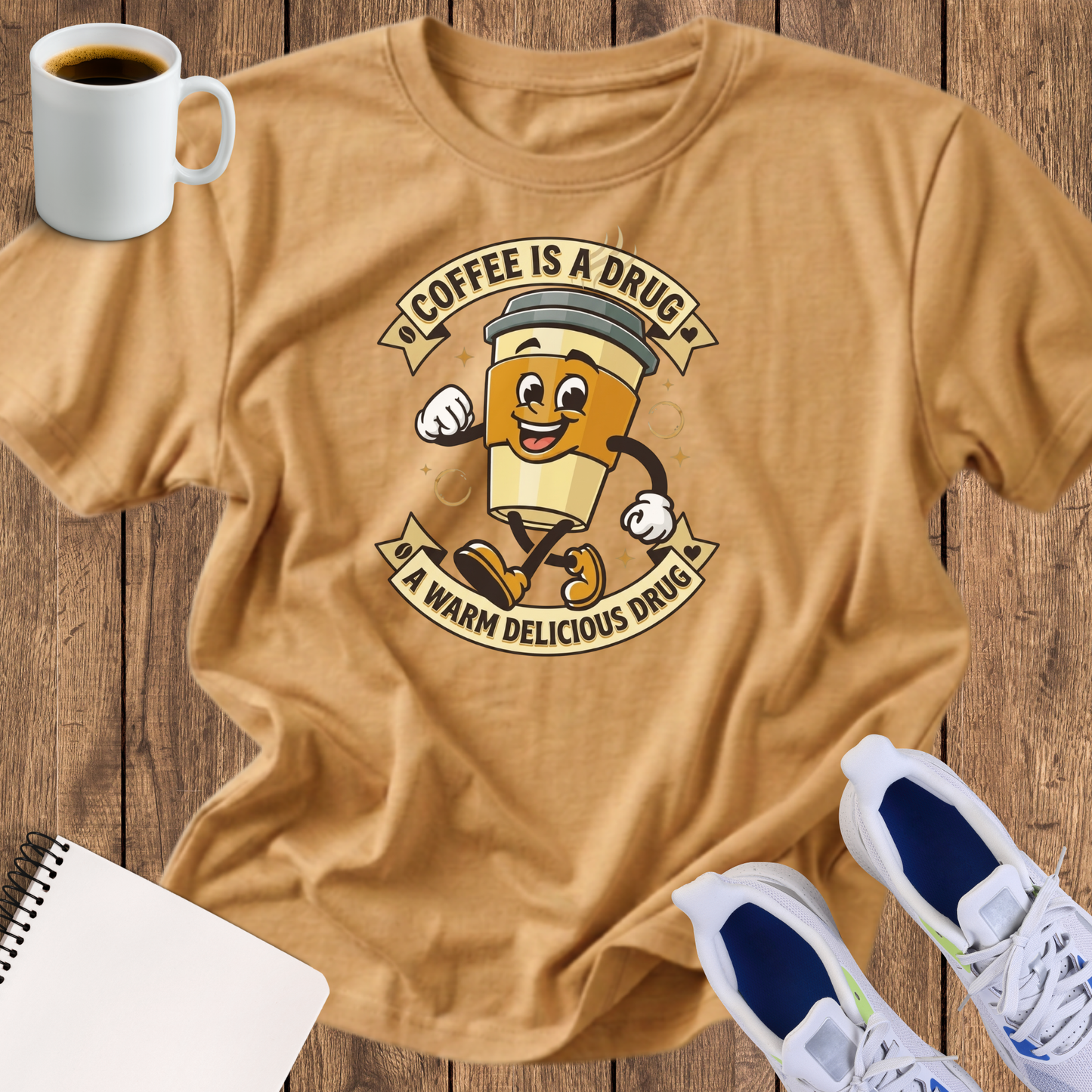 Coffee Is a Drug T‑Shirt — Funny Retro Coffee Cup Tee for Coffee Lovers