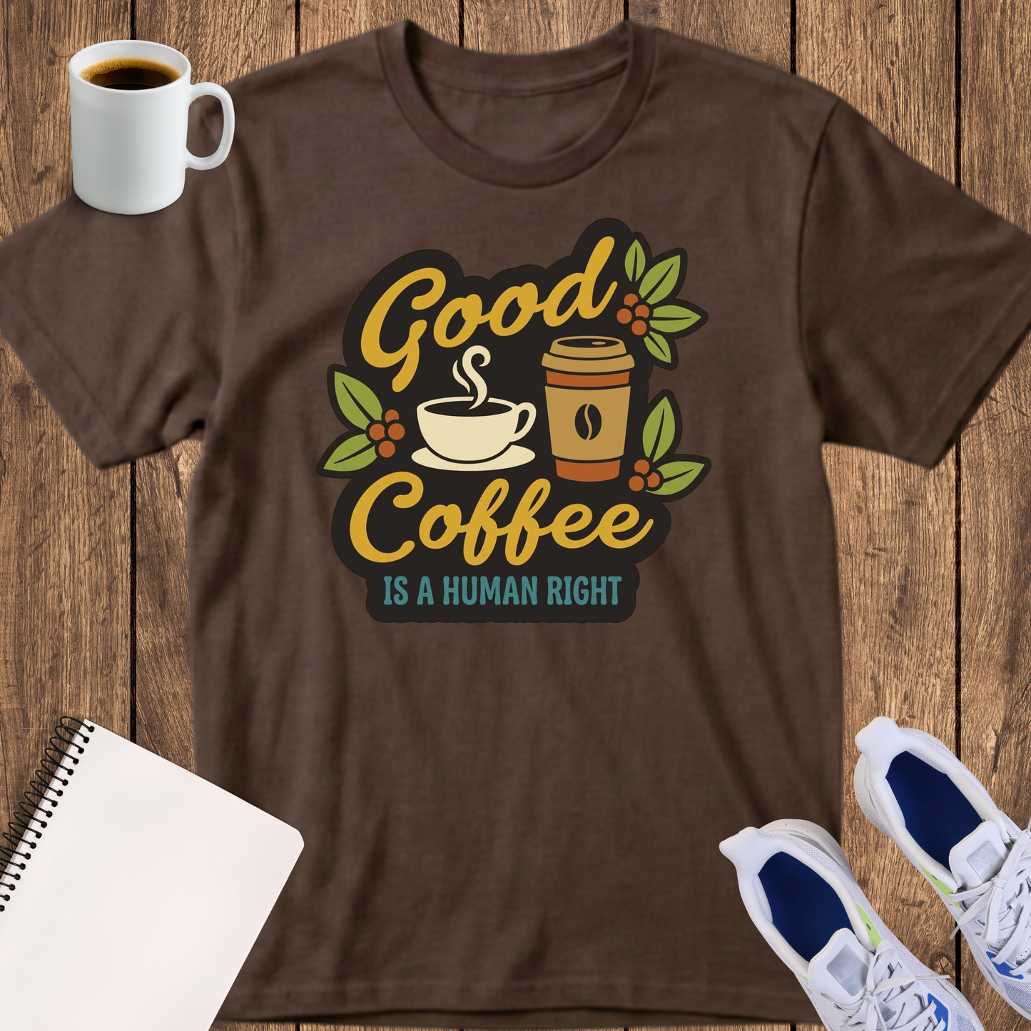 Good Coffee T-Shirt — "Good Coffee is a Human Right" Vintage Coffee Tee