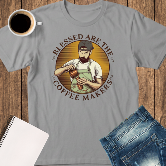 T-Shirt — Blessed Are The Coffee Makers Vintage Barista Graphic Tee